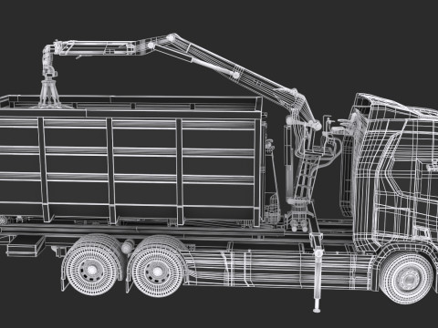 Waste Handling Crane Truck 3D Model