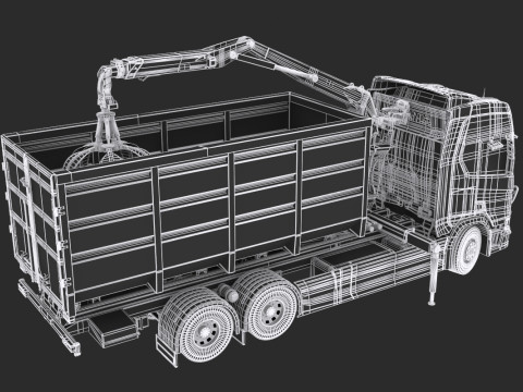 Waste Handling Crane Truck 3D Model