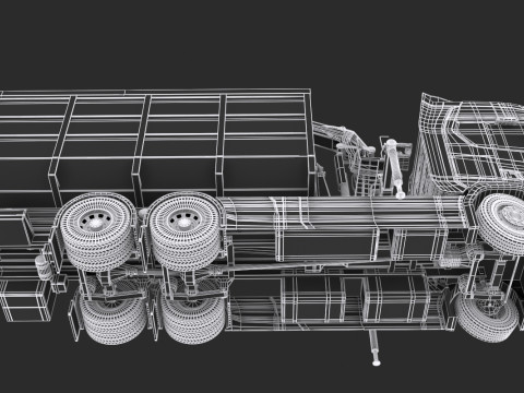 Waste Handling Crane Truck 3D Model