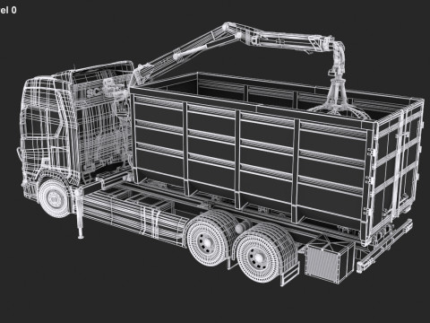 Waste Handling Crane Truck 3D Model
