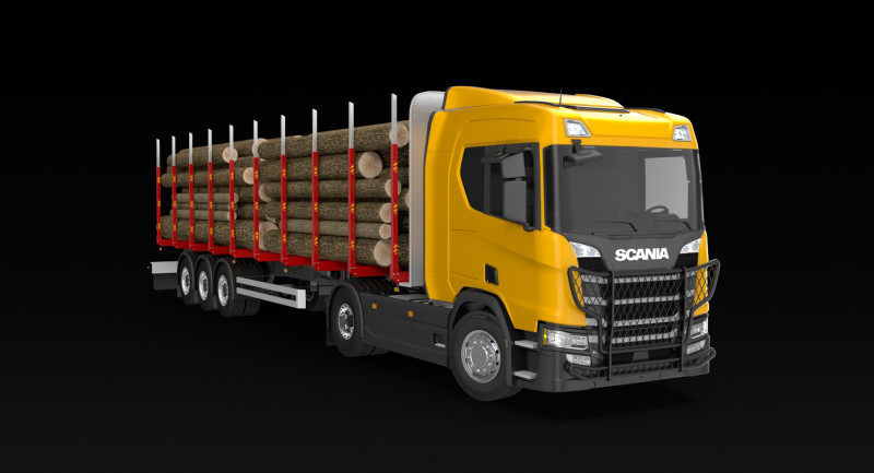 Scania R Timber Truck Model 3D .c4d .max .obj .3ds .fbx .stl .blend 