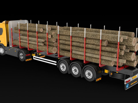 Scania R Timber Truck Model 3D