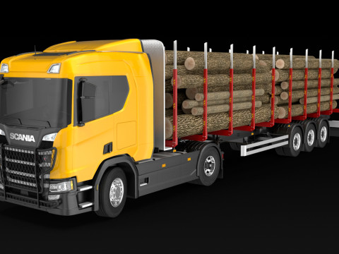 Scania R Timber Truck Model 3D
