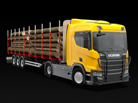 Scania R Timber Truck Model 3D
