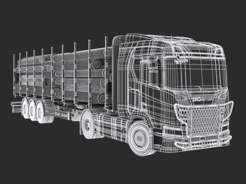 Scania R Timber Truck Model 3D
