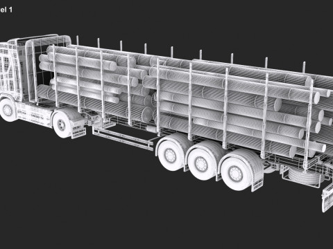 Scania R Timber Truck Model 3D