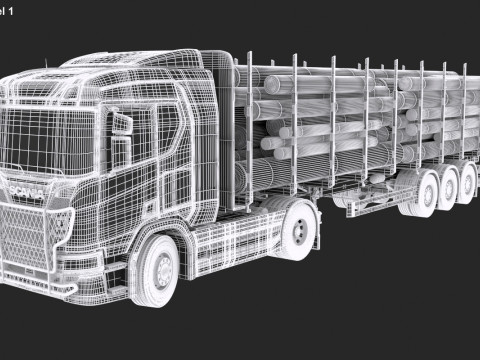 Scania R Timber Truck Model 3D
