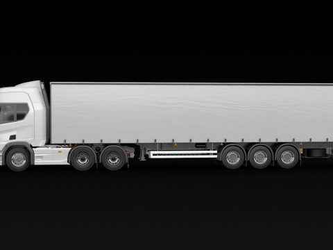Scania R500 Tautliner Trailer Modelo 3D
