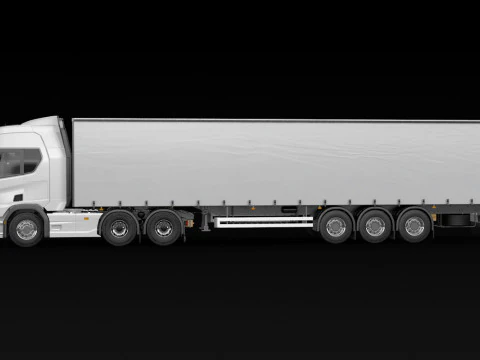 Scania R500 Tautliner Trailer 3D Model