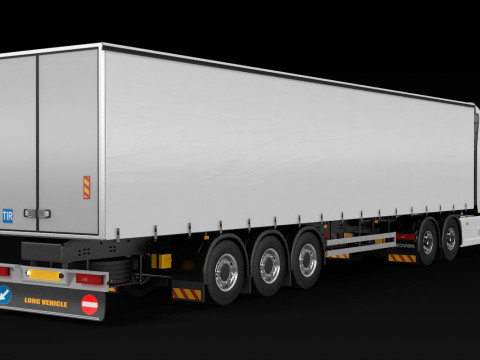 Scania R500 Tautliner Trailer Modelo 3D