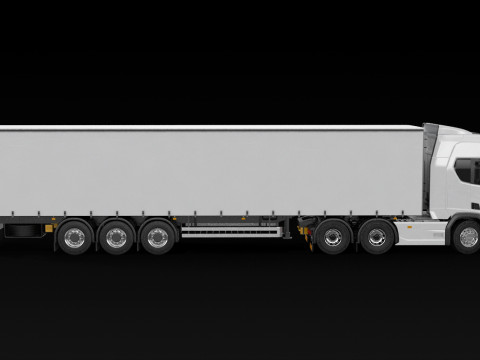 Scania R500 Tautliner Trailer Modelo 3D