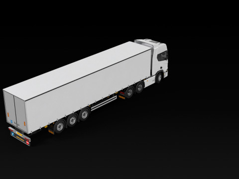 Scania R500 Tautliner Trailer Modelo 3D