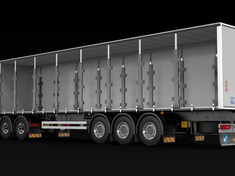Scania R500 Tautliner Trailer Modelo 3D