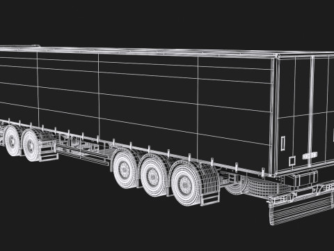 Scania R500 Tautliner Trailer Modelo 3D