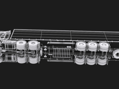 Scania R500 Tautliner Trailer Modelo 3D