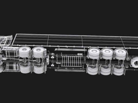 Scania R500 Tautliner Trailer 3D Model