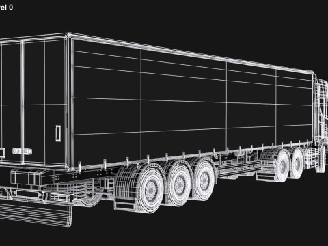 Scania R500 Tautliner Trailer Modelo 3D