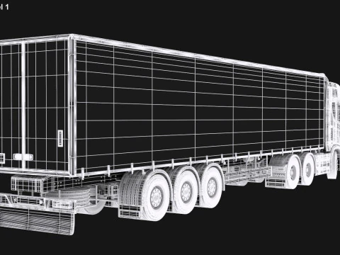 Scania R500 Tautliner Trailer 3D Model