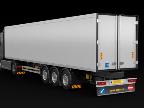 Scania R500 Box Trailer 3D Model