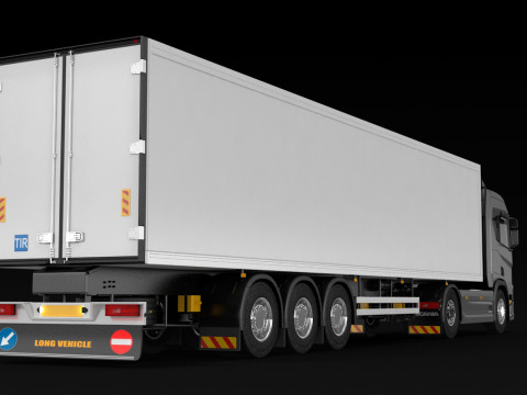 Scania R500 Box Trailer 3D Model