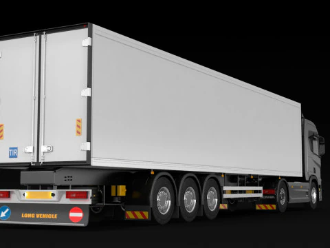 Scania R500 Box Trailer 3D Model
