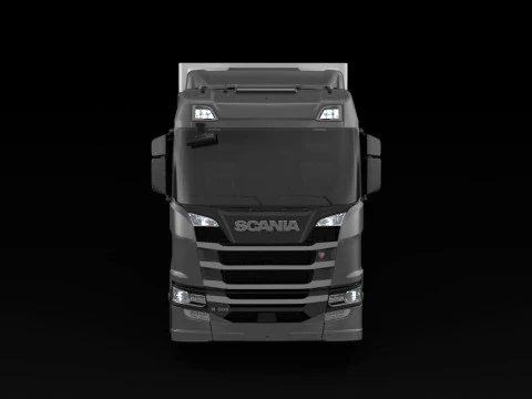 Scania R500 Box Trailer 3D Model