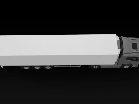 Scania R500 Box Trailer 3D Model