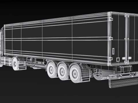 Scania R500 Box Trailer 3D Model