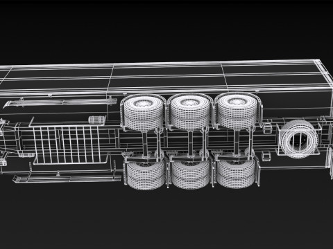 Scania R500 Box Trailer 3D Model