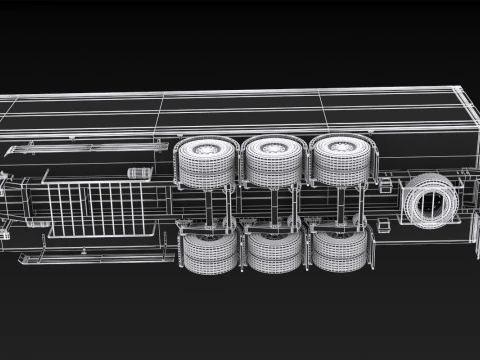 Scania R500 Box Trailer 3D Model
