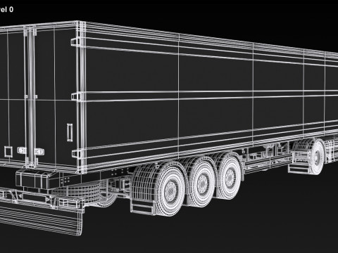 Scania R500 Box Trailer 3D Model