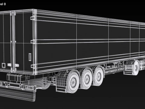 Scania R500 Box Trailer 3D Model