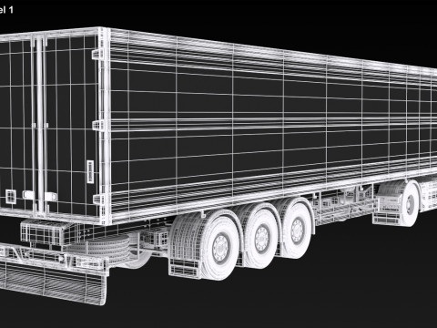 Scania R500 Box Trailer 3D Model