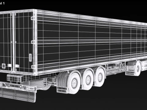 Scania R500 Box Trailer 3D Model