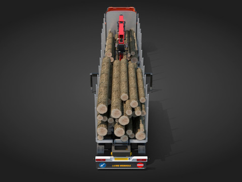 Scania Logging Truck and Trailer 3D Model