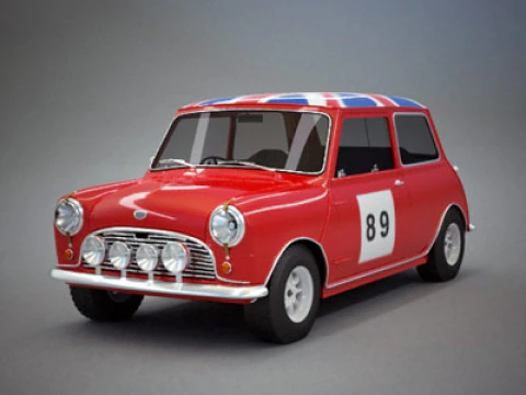 Austin Mini Mk I Rally Modello 3D