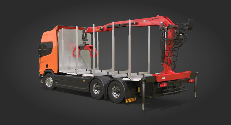 Scania Logging Truck 3Dモデル .c4d .max .obj .3ds .fbx .stl .blend
