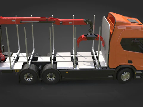 Scania Logging Truck 3D Model
