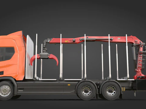 Scania Logging Truck 3D Model