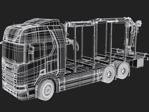 Scania Logging Truck 3D Model