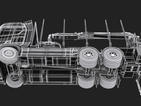 Scania Logging Truck 3D Model
