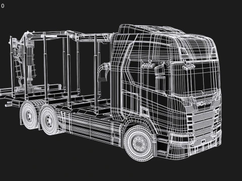 Scania Logging Truck 3D Model