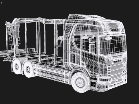 Scania Logging Truck 3D Model