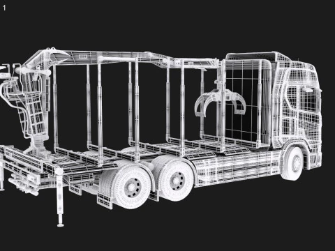 Scania Logging Truck 3D Model