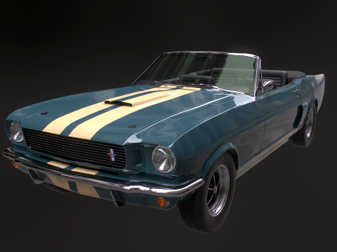 머스탱 쉘비 GT350 1966 컨버터블 3D 모델