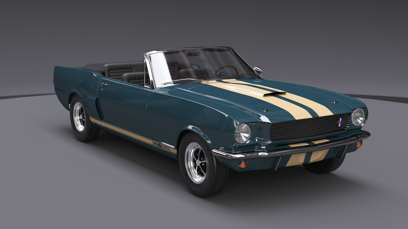 머스탱 쉘비 GT350 1966 컨버터블 3D 모델 .c4d .max .obj .3ds .fbx .stl .blend