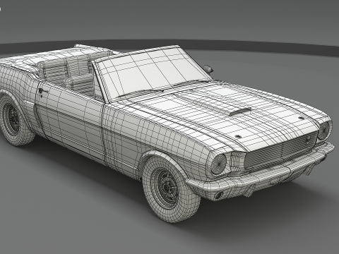 머스탱 쉘비 GT350 1966 컨버터블 3D 모델
