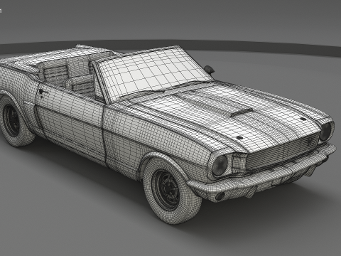 머스탱 쉘비 GT350 1966 컨버터블 3D 모델