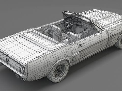 머스탱 쉘비 GT350 1966 컨버터블 3D 모델
