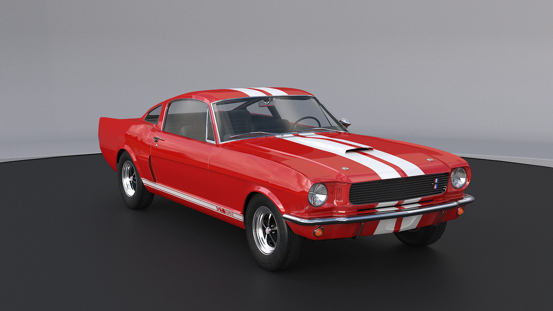 Shelby Mustang GT350 1966 3D Model .c4d .max .obj .3ds .fbx .stl .blend 